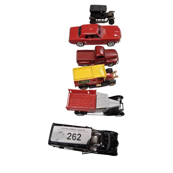 6 die cast vintage cars