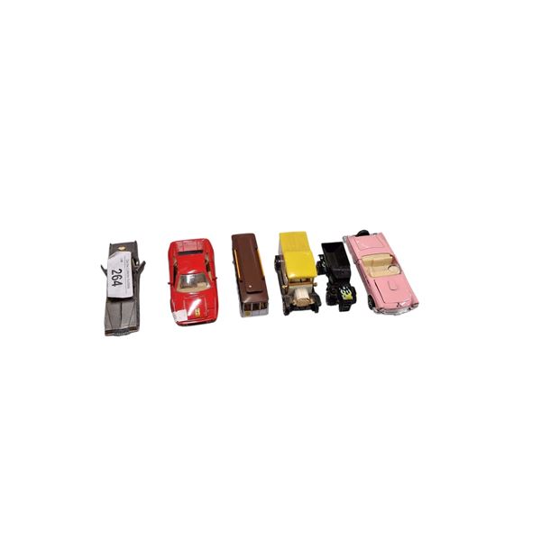 6 die cast vintage cars