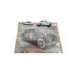 Image 1 : Decorative vintage car painting on canvas & 2 vintage die cast cars picture is 16"x12"