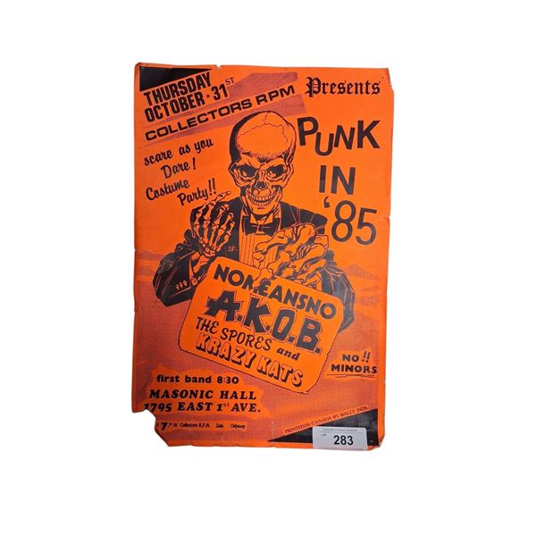 Vintage 1985 punk poster 18"x13"