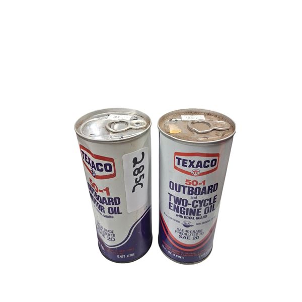 2 Vintage 1 Pint Oil cans, ful1