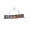 Image 1 : Vintage double sided wooden Fire Escape sign 42"x9"