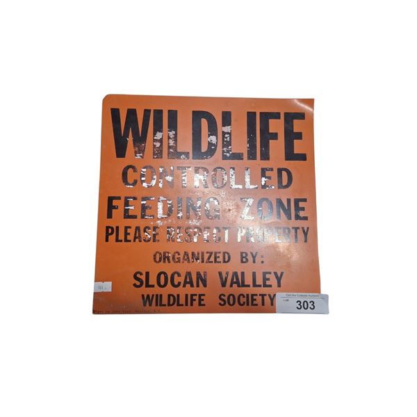 Vintage metal Wildlife sign 11"x11"