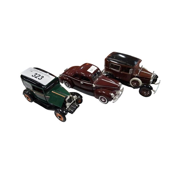 3 vintage die cast vehicles approx 6" each