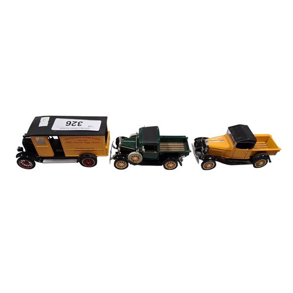 3 vintage die cast vehicles approx 6" each