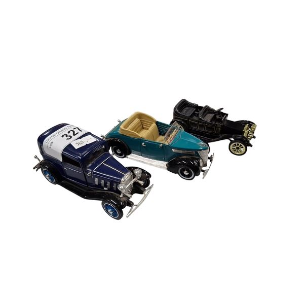 3 vintage die cast vehicles approx 6" each