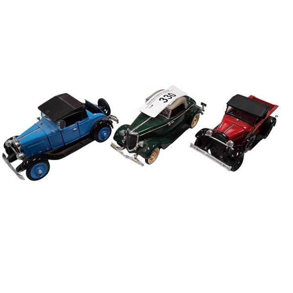 3 vintage die cast vehicles approx 6" each