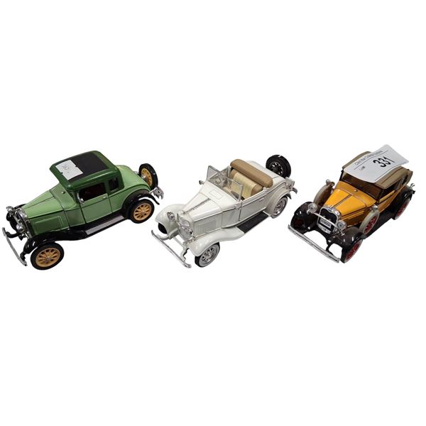 3 vintage die cast vehicles approx 6" each