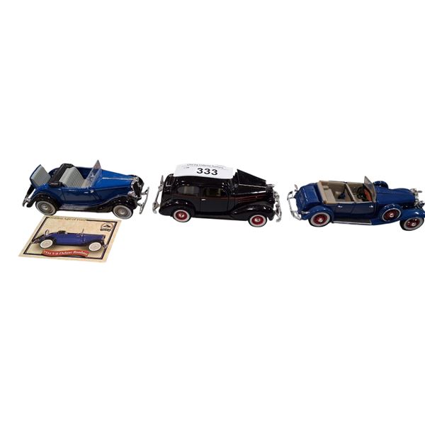 3 vintage die cast vehicles approx 6" each