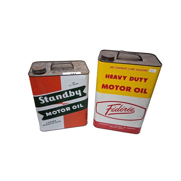 2 Vintage Oil Pales, Standby and Federeee