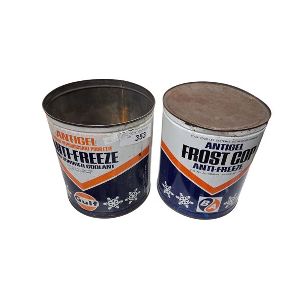 2 vintage 1 gallon B/A tins