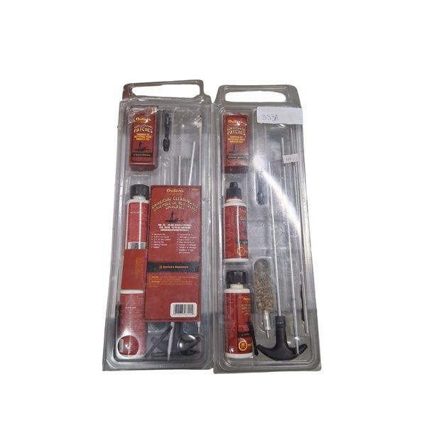 2 gun cleaning kits, Outers, rifle oil, patches, rods & solvent