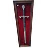 Image 1 : Nicely displayed medieval sword on wood and velvet frame 49"x13"