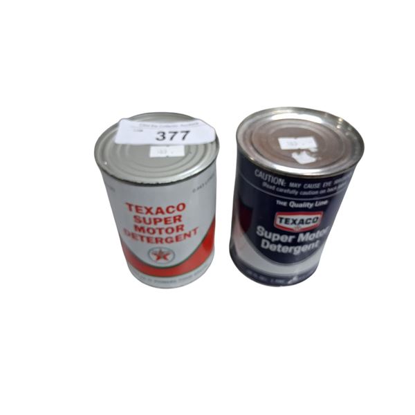 2 vintage oil cans 15 oz Texaco & 1 pint Texaco