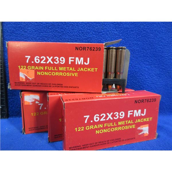 7.62X39 122gr FMJ Noncorrosive (Pick Up or Ship by UPS Only)