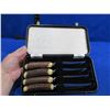 Image 1 : 4 Steak Knife Set with Stag Handles & Case - Atkinson Bros Sheffield