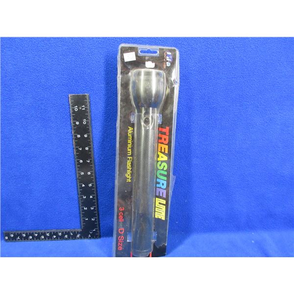 Treasure Lite Aluminium Flashlight - Needs 3 D Size Batteries