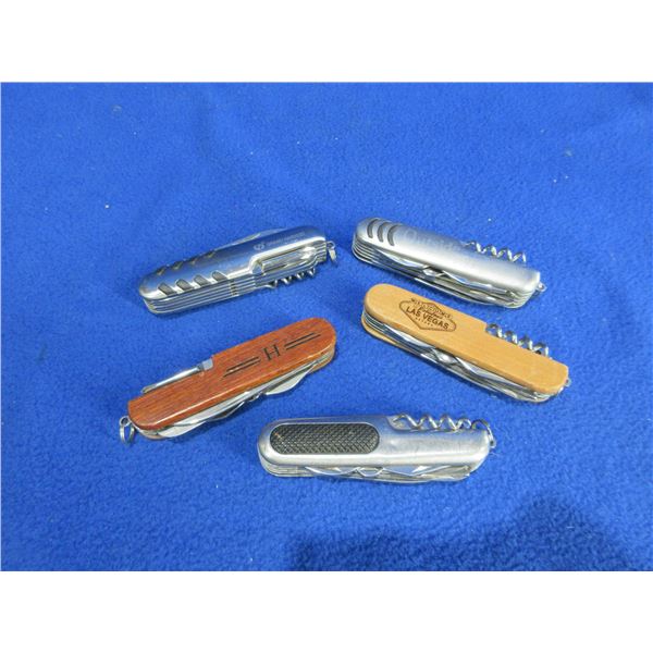5 Swiss Style Folding Pocket Knives