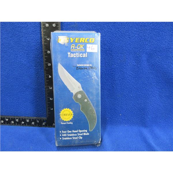 NEW - Meyerco A-OK Tactical Blackie Collins Folding Lockback Knife