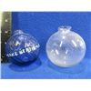 Image 1 : 2 Antique Glass Target Balls - Blue and Clear