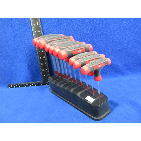Mastercraft 10 Piece T-Handle Hex Key/Allan Key Set - 3/8" to 3/32"