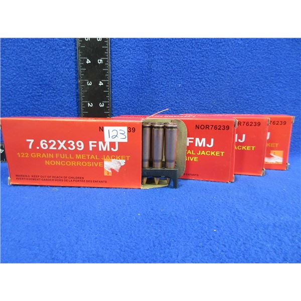 7.62X39 122gr FMJ Noncorrosive (Pick Up or Ship by UPS Only)