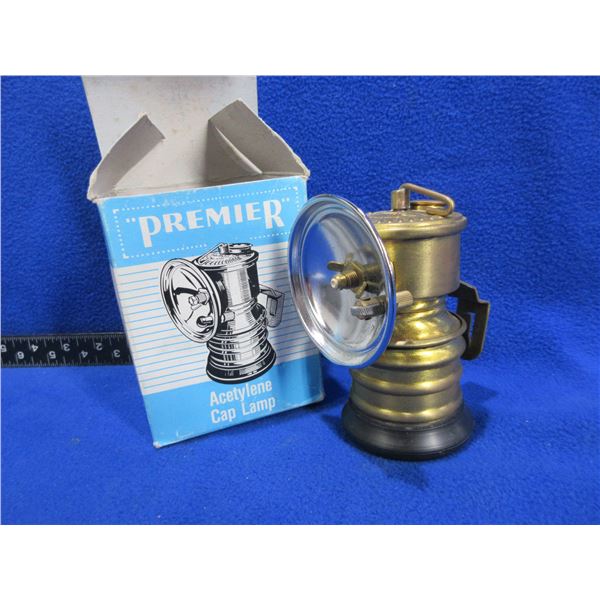 Vintage Premier Acetylene Cap Lamp with Original Box