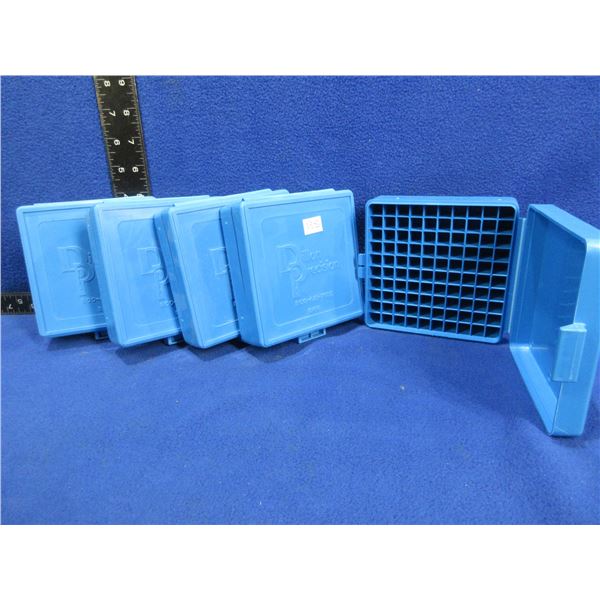 5 Dillon Precision Plastic Ammo Boxes - 9MM x 4, 38/357 x 1