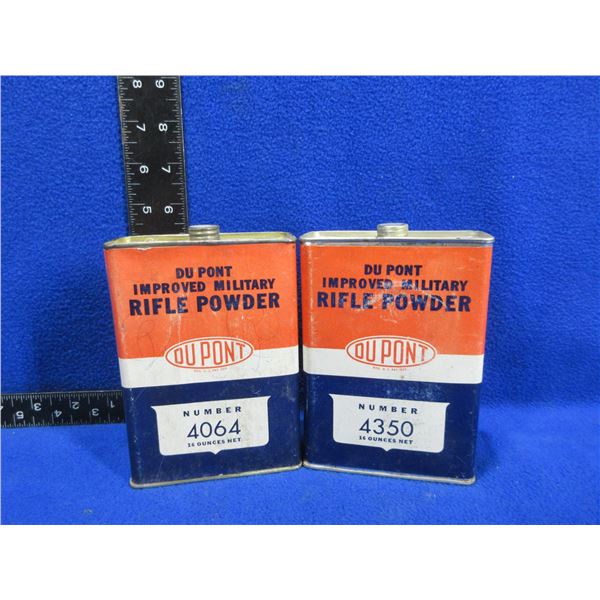 2 DuPont Rifle Powder Empty Collector Tins