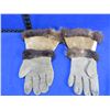 Image 2 : Native American Leather Gloves with Beadwork and Fur