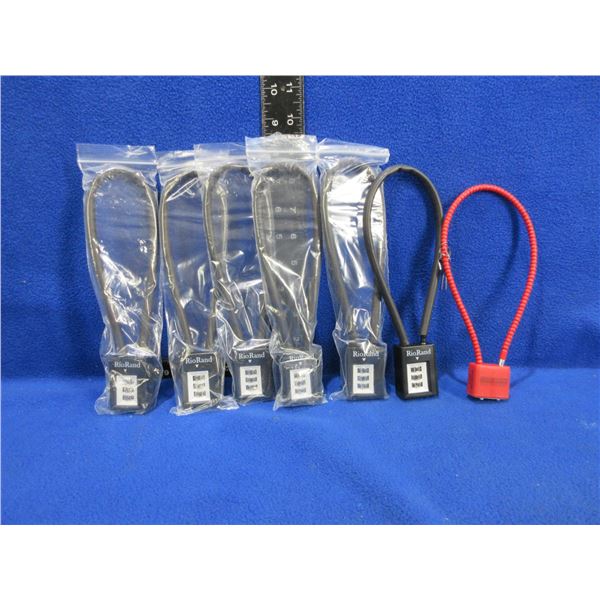 6 Rio Rand Combination Cable Locks and I Cable Lock with 2 Keys