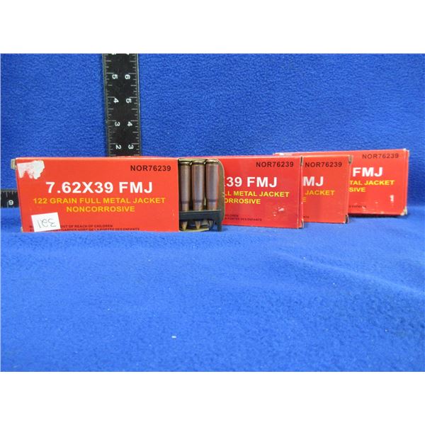 7.62X39 122gr FMJ Noncorrosive (Pick Up or Ship by UPS Only)