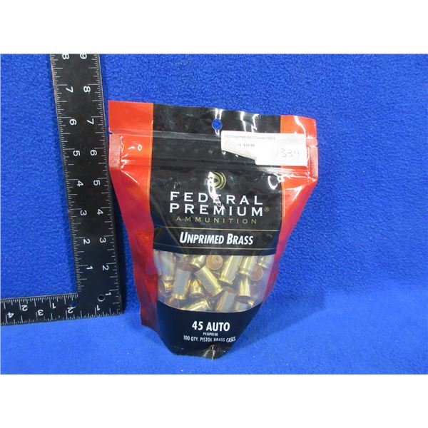 NEW - Brass Only - 45 Auto Unprimed Federal - Bag of 100