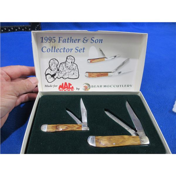 MAC Tools 1995 Father & Son Collector 2 Knife Set by Bear MGC Cutlery