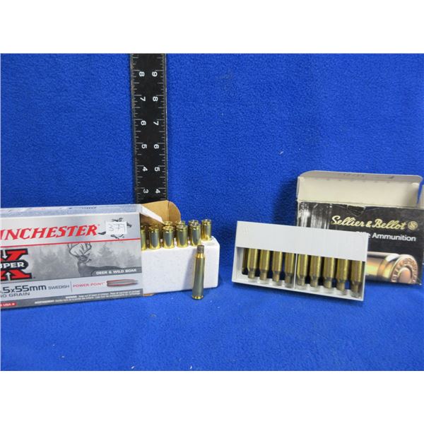 Brass Only - 6.5X55 Swedish Unprimed - Box of 20, Box of 19