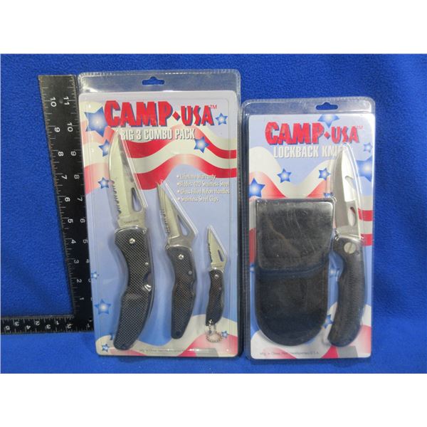 Camp USA Lockback Knife and Big 3 Combo Pack - New Old Stock