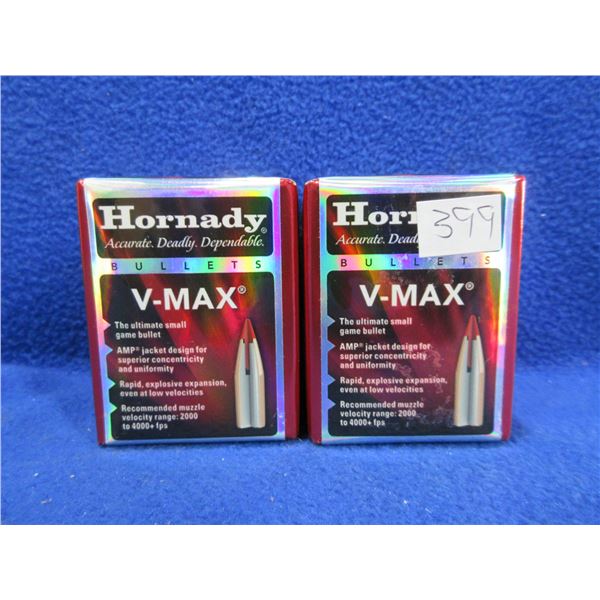 22 Cal. 50gr V-MAX Hornady Bullets - 2 Sealed Boxes of 100