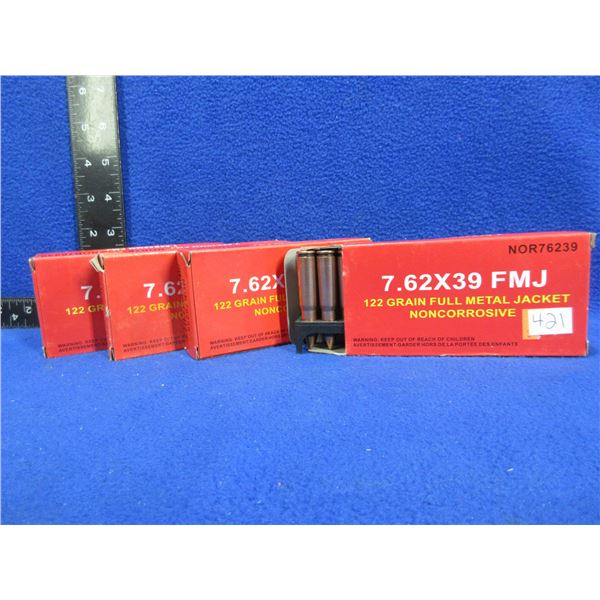 7.62X39 122gr FMJ Noncorrosive (Pick Up or Ship by UPS Only)
