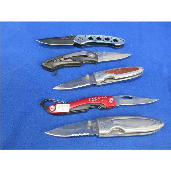 4 Folding Lock Blade Knives and 1 Folding Blade Knife