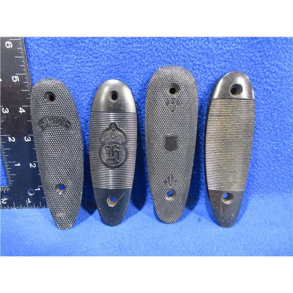 4 Plastic Butt Plates - Husqvarna 3 1/2" C/C, Bishop 3" C/C, 2 Unknown 3 1/2" C/C