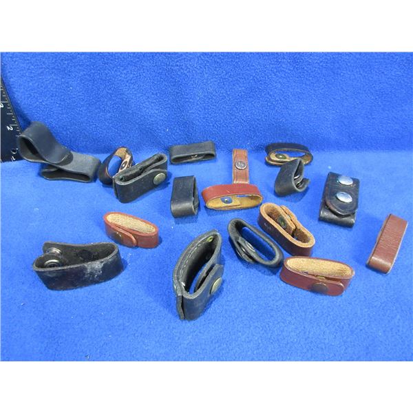 Lot of 16 Misc. Leather Belt Keepers