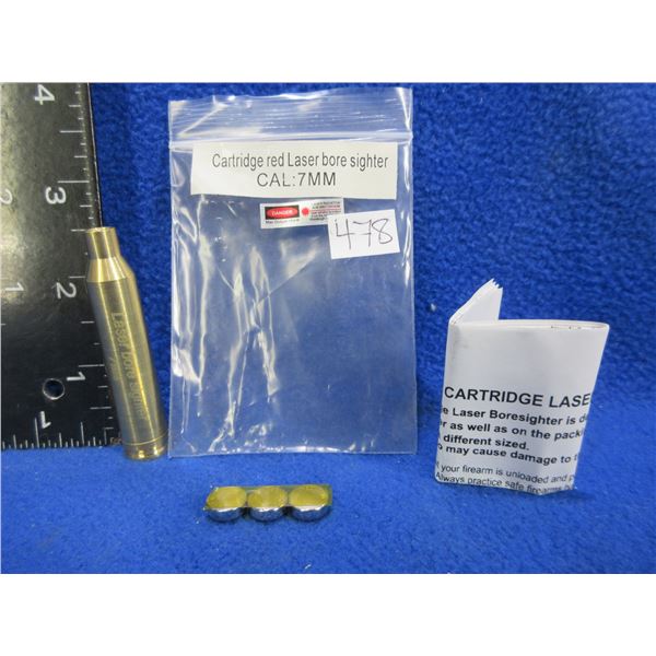 NEW - 7MM Cartridge Red Laser Bore Sight with Batteries