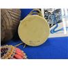 Image 2 : 4 Misc. Lots - Origin of Water Tile, Small Drum, Beaded Decoration, Wood Mask