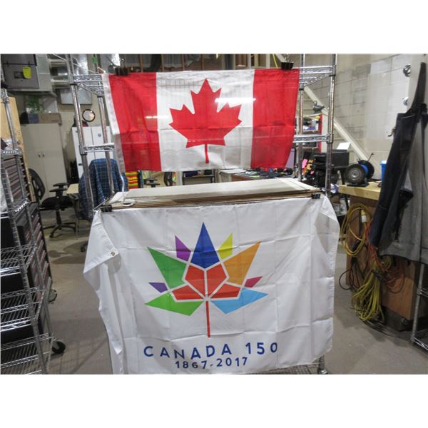 2 Canada Flags - 18" x 36" Indoor Only & 36" x 60" Canada 150