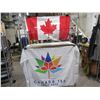 Image 1 : 2 Canada Flags - 18" x 36" Indoor Only & 36" x 60" Canada 150