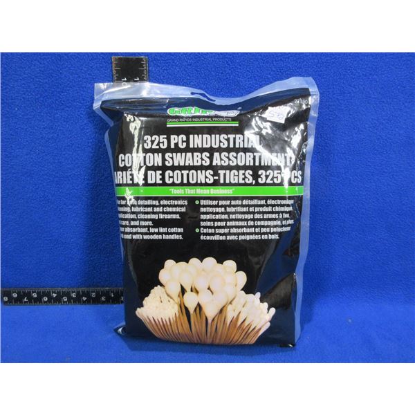 NEW - GRIP 325 Piece Industrial Cotton Swabs Assortment