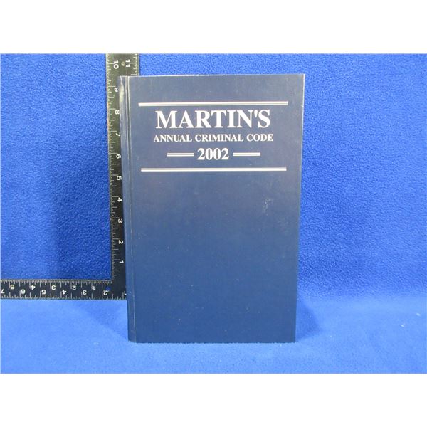 1 Book - Martin's Annual Criminal Code 2002 - Canada Law Book