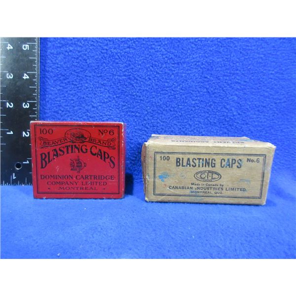 Vintage Cil No. 6 Blasting Caps Collector Tin & Cardboard Box