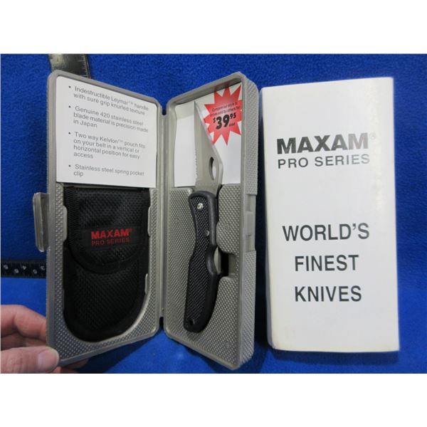 Maxam Pro Series Folding Lock Blade Knife with Sheath