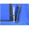 Image 2 : Vintage Fixed Blade Knife w/ Stag Handle & Leather Sheath